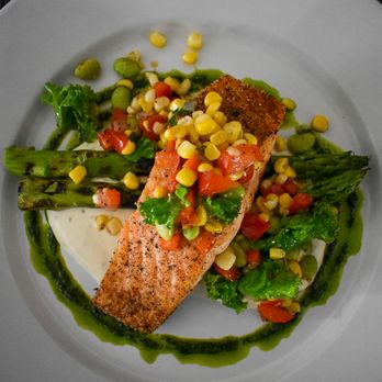 Boulevard Bistro - a plate of fish and vegetables - New American Near Me - Elk Grove, California