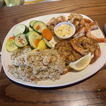 Outback Steakhouse - Grilled shrimp with rice and veggies - Steakhouses Near Me - Daytona Beach, Florida Outback Steakhouse - Grilled shrimp with rice and veggies - Steakhouses Near Me - Daytona Beach, Florida