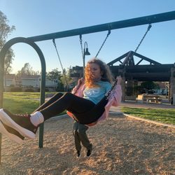 Camino Real Park - Two big kid swings and two little kid/toddler swings