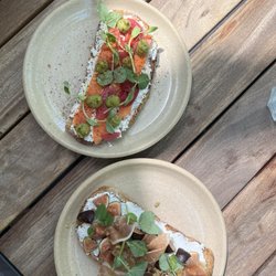 Black Radissh - Salmon toast and aged-prosciutto with fig toast