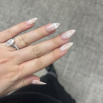 Premier Nails - Snowflake/bow design - Nail Technicians Near Me - Omaha, Nebraska