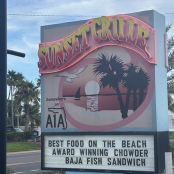 Sunset Grille - Sign - Seafood Near Me - Saint Augustine, Florida