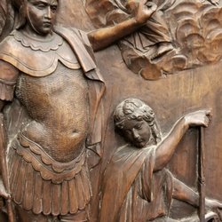 Golden Age Vintage - Antique German wood carving hanging in a pair.