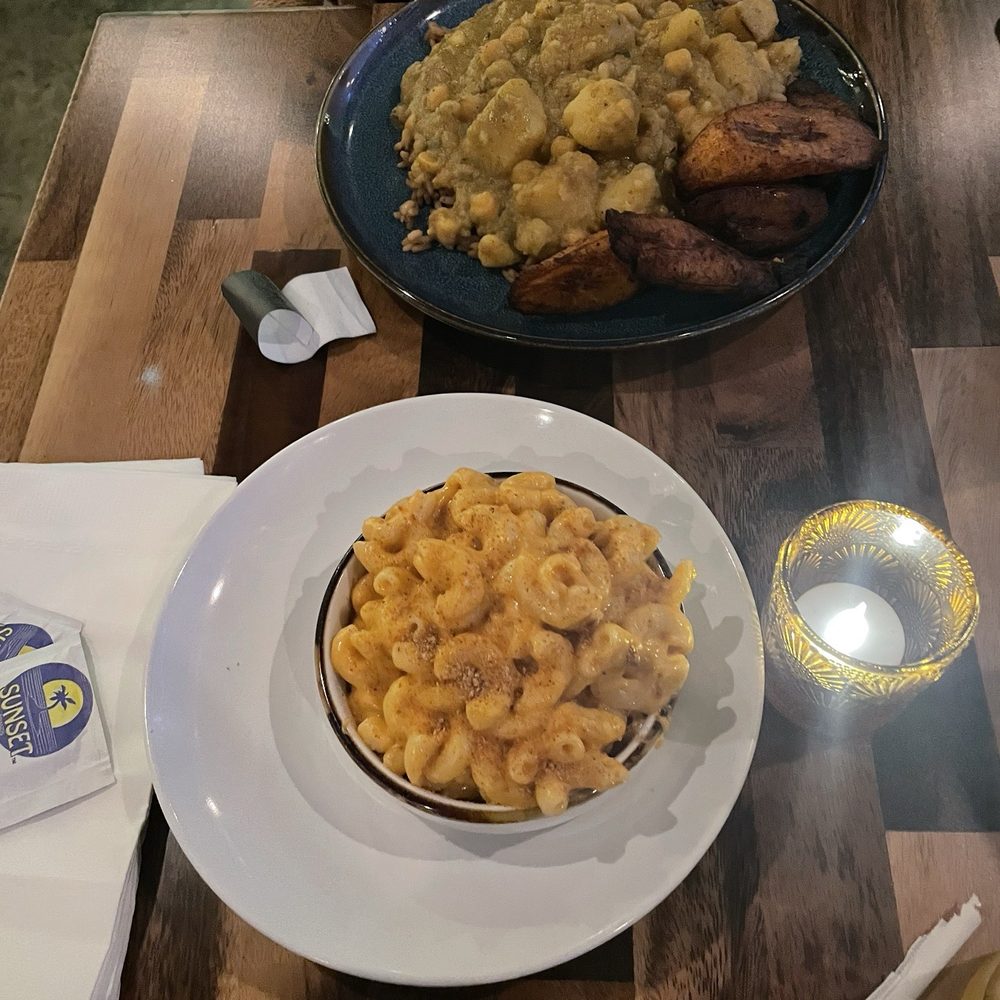 Bacchanal Junction - Curry Potatoes & Chickpeas Mac and cheese - Bars Near Me - Bloomfield, New Jersey Bacchanal Junction - Curry Potatoes & Chickpeas Mac and cheese - Bars Near Me - Bloomfield, New Jersey