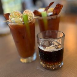 Brunch House - Drinks: Bloody Mary and espresso