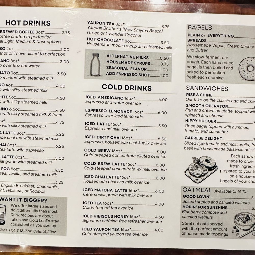 Gold Leaf Coffee Co. - Menu - Coffee & Tea Near Me - Ormond Beach, Florida