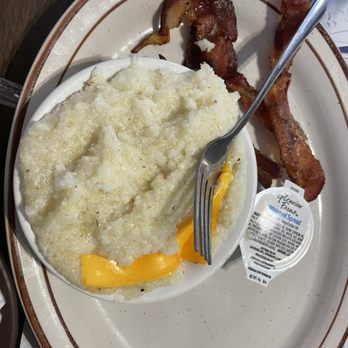 Golden Griddle Pancake House - Cheese grits and bacon - Breakfast & Brunch Near Me - North Myrtle Beach, South Carolina