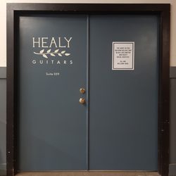 Healy Guitars - Our shop door, steps away from the back entrance of Eastworks' west end.