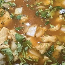 Birrieria La Tapatia Kitchen - Big chopped onions and cilantro stems!!