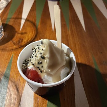 Laser Wolf - Brown Sugar Soft Serve - Sesame, Cherry, Crunchies - Middle Eastern Near Me - Brooklyn, New York Laser Wolf - Brown Sugar Soft Serve - Sesame, Cherry, Crunchies - Middle Eastern Near Me - Brooklyn, New York