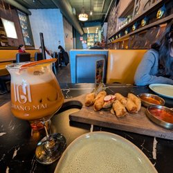 Chiang Mai Thai Kitchen - Thai Iced Tea & two orders of Spring Rolls