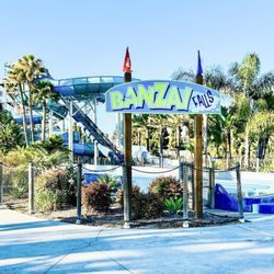 Knott's Soak City - Banzai Falls Slide: Hold on to your swimsuit -- Banzai Falls is a high-speed ticket to pure splash chaos. Zero regrets