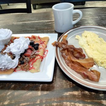 Sunshine Family Restaurant - Berry Crepe. Soft scrambled eggs and bacon. - Breakfast & Brunch Near Me - Kannapolis, North Carolina