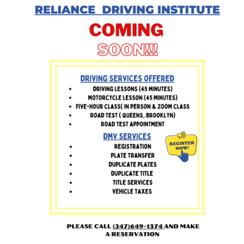 Reliance Driving Institute - Driving Schools Near Me - Elmhurst, New York Reliance Driving Institute - Driving Schools Near Me - Elmhurst, New York