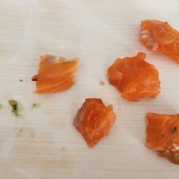 Sushi Wabi Sabi - Inconsistency of fish pieces. Also not cut straight in cubes - Sushi Bars Near Me - Costa Mesa, California Sushi Wabi Sabi - Inconsistency of fish pieces. Also not cut straight in cubes - Sushi Bars Near Me - Costa Mesa, California