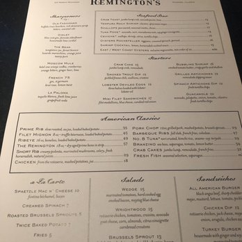 Remington's - Menu - American Near Me - Chicago, Illinois Remington's - Menu - American Near Me - Chicago, Illinois