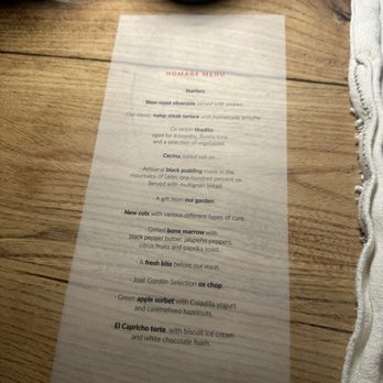 El Capricho - The dining menu of what you will experience - Tabernas Near Me - Jiménez de Jamuz, LE
