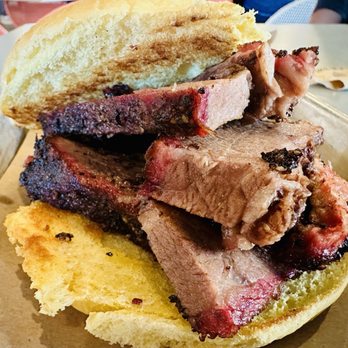 Feges BBQ - Sliced Brisket Sandwich - Barbeque Near Me - Houston, Texas