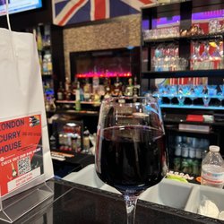 London Curry House - Glass of Cab while waiting for my yummy to-go order!