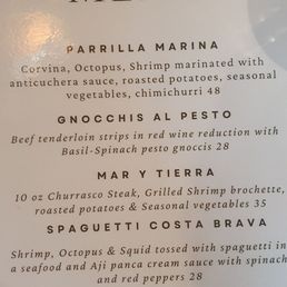 Specialty Menu