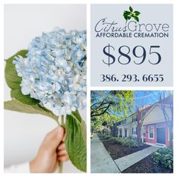 Citrus Grove Affordable Cremation - Direct Cremation, $895. All inclusive cost with no hidden fees. Servicing: Orange City, DeLand, Daytona Beach, Orlando, Sanford, and Deltona