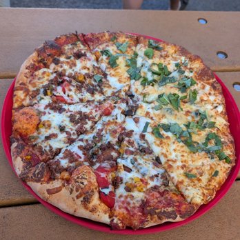 Pizza Port Brewing - Half OB and half IB pizza - Pizza Near Me - San Diego, California Pizza Port Brewing - Half OB and half IB pizza - Pizza Near Me - San Diego, California