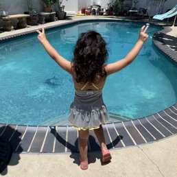 Praising the water gods and Pool Chlor for such a clean pool.
