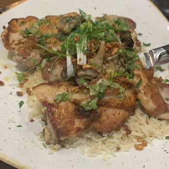 COMMUNION Restaurant and Bar - Garlic chicken with mushrooms over rice - Soup Near Me - Seattle, Washington