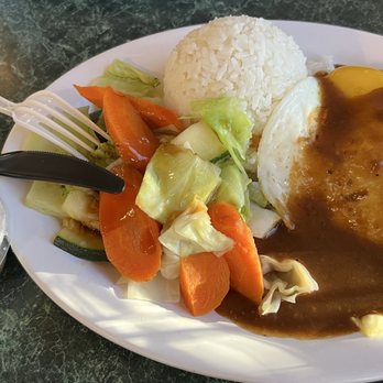 Aloha Food Factory - Loco Moco Lunch Island Plate- 1 entree - Hawaiian Near Me - Alhambra, California