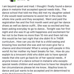 Mayer Martha School of Dance - This school is discriminating against special needs children! Such a shame! Disgusting they have people like this in the world!