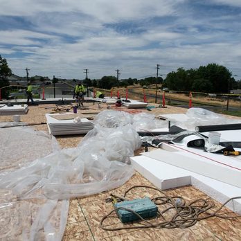 C & C Roofing - Commercial Roofing flat roof with a new taper system .60 MIL GAF system TPO - Roofing Near Me - Hermiston, Oregon
