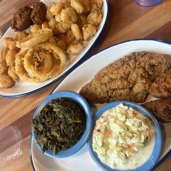 The Ark - Our meals. Popcorn shrimp platter with corn nuggets and onion rings & catfish platter - Salad Near Me - Springville, Alabama The Ark - Our meals. Popcorn shrimp platter with corn nuggets and onion rings & catfish platter - Salad Near Me - Springville, Alabama
