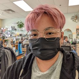 Coral pink color~ two block cut.