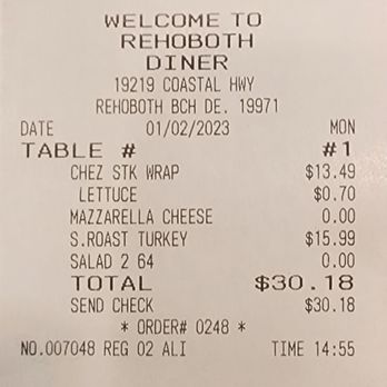 Rehoboth Diner - Add lettuce and the charge as much as a full head in the grocery store. - Diners Near Me - Rehoboth Beach, Delaware