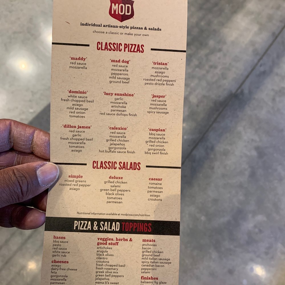 MOD Pizza - Hand menu... - Pizza Near Me - Suffolk, Virginia MOD Pizza - Hand menu... - Pizza Near Me - Suffolk, Virginia