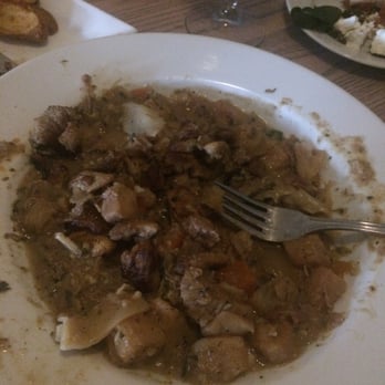 Atlantic Grill - Duck ravioli....we had to swim through the glop to find 6 ravioli's - Seafood Near Me - Rye, New Hampshire
