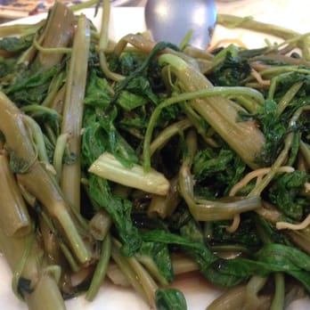 Sam Woo BBQ - sauteed onchoy with garlic that had a few strands of stray noodles in it. - Barbeque Near Me - Alhambra, California