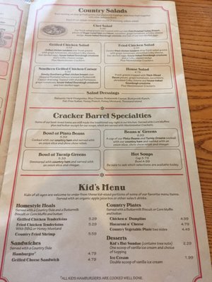 Menu photo 1 Cracker Barrel Old Country Store Murfreesboro, TN