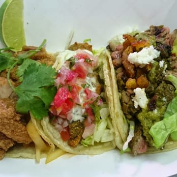 Rolling Fusion - Tai fried chicken, avocado, and marinated steak taco. - Food Trucks Near Me - Las Vegas, Nevada