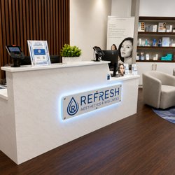 Reception at Refresh- Aesthetics & Wellness in the Brandon, FL. This is a medical spa practice that offers Wellness & Aesthetics services.