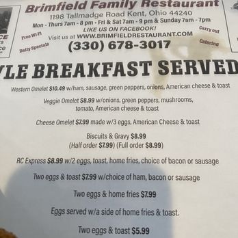 Brimfield Family Restaurant - Placemat - Pizza Near Me - Kent, Ohio Brimfield Family Restaurant - Placemat - Pizza Near Me - Kent, Ohio