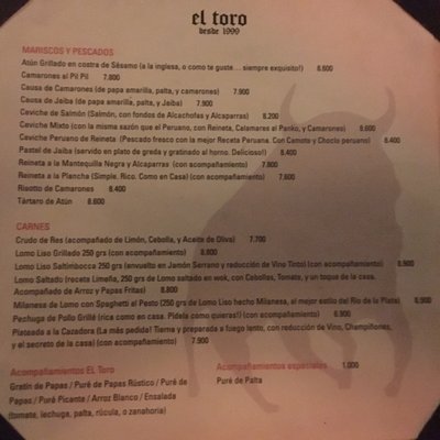 Menu photo 2 El Toro Santiago, RM