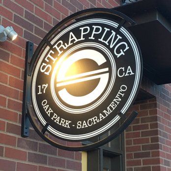 City Signs - Metal hanging sign for Strapping Store Sacramento - Printing Services Near Me - Sacramento, California City Signs - Metal hanging sign for Strapping Store Sacramento - Printing Services Near Me - Sacramento, California