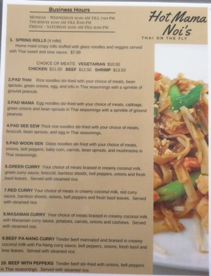 Menu photo 8 Hot Mama Noi's Thai On The Fly Pickering, ON