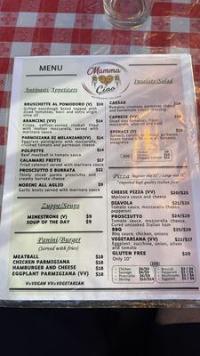 Menu photo 1 Mamma Ciao Torrance, CA