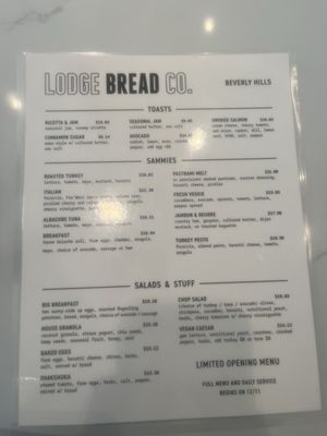 Menu photo 5 Lodge Bread Beverly Hills, CA