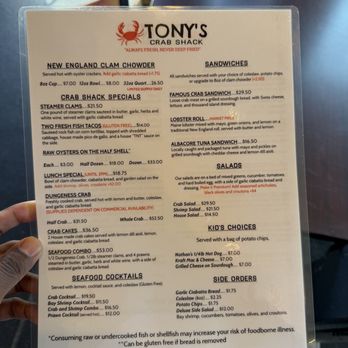Tony's Crab Shack - Menu - Seafood Near Me - Bandon, Oregon Tony's Crab Shack - Menu - Seafood Near Me - Bandon, Oregon