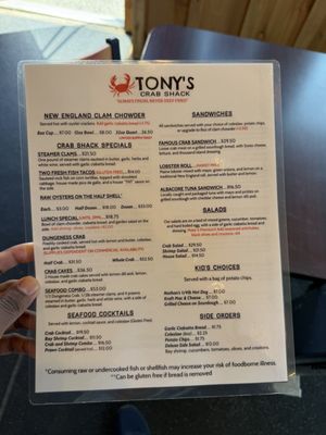 Menu photo 1 Tony's Crab Shack Bandon, OR Menu photo 1 Tony's Crab Shack Bandon, OR
