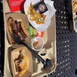 Katy Taste Fest - Brisket enchiladas, teriyaki chicken, burger with fry sauce, gluten free chicken nugget