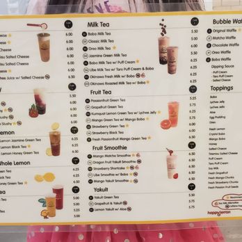 Happy Lemon - Menu! - Bubble Tea Near Me - Cedar Park, Texas